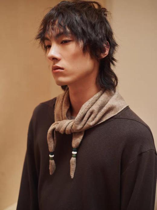 共和GongheRepub/GH24052/「戎」三色串珠羊绒三角巾 商品图3