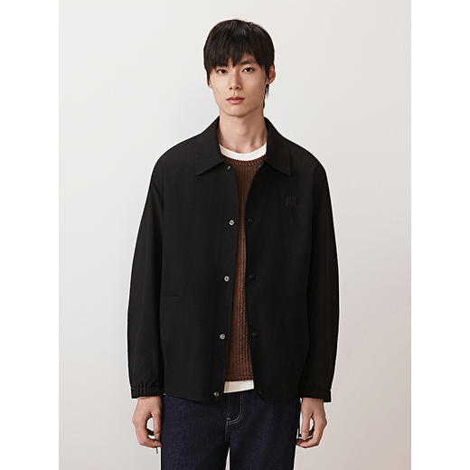 GXG男装 通勤行政教练夹克绣花压褶设计外套上衣男 2025秋季热卖 商品图3