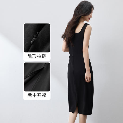 【内购】气质优雅知性名媛风温柔性感轻熟风无袖背心方领法式连衣裙-153LP3722X 商品图3