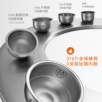 九阳全域蜂窝0涂层有钛电饭煲家用316L不锈钢2L升小型2-3人多功能IH加热低糖2025新款防粘电饭锅煮饭锅 /家用电器 /厨房小电 /电饭煲