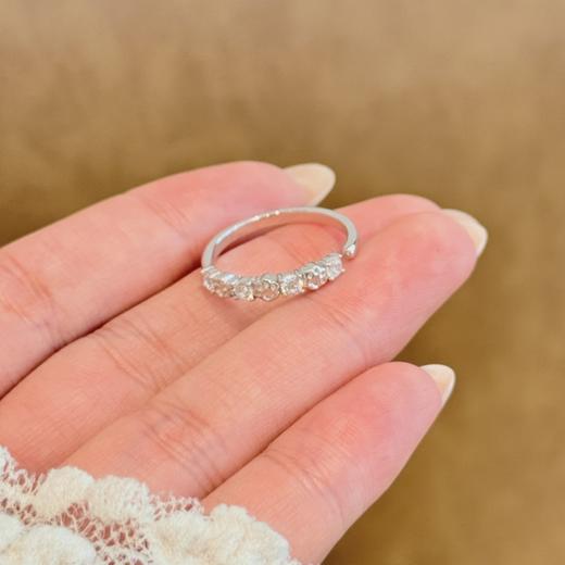 卡蒂罗KADER 守护印记女戒 925银萌趣镶嵌闪锆猫爪精致简约大气素圈可调节单戒 怦然心动通勤百搭 商品图1