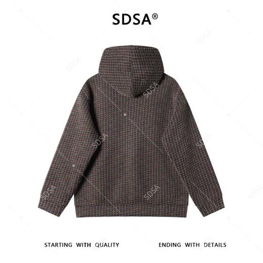 SDSA男士秋冬新款痞帅男装高级感绒毛条纹抽绳连帽卫衣百搭上衣 商品图5