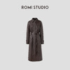 ROMI STUDIO“棕标系列”进口小牛皮轻蜡肌理感皮大衣 RWCAS85168 商品缩略图0