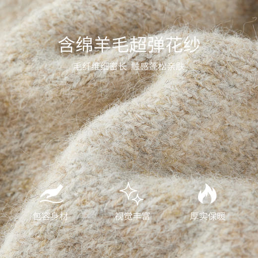 【内购】【两种穿法】时尚洋气高领/翻领宽松插肩袖超弹花纱保暖开衫毛衣-W54EI4858 商品图4