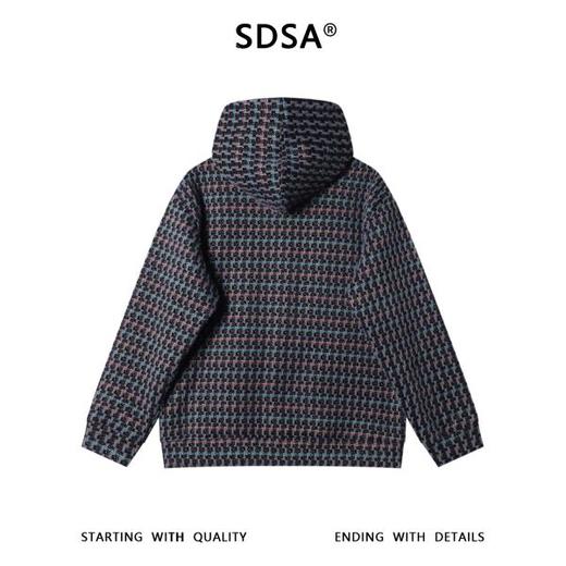 SDSA男士秋冬新款痞帅男装韩版彩色条纹绒毛套头连帽卫衣百搭时尚 商品图4