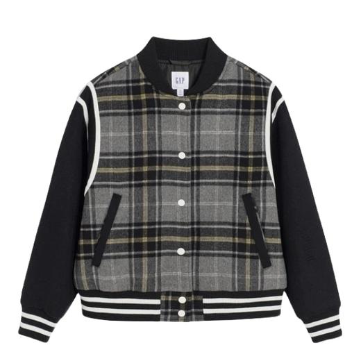 GAP 179.9元 羊毛混纺学院风棒球服 (线上线下同时在售不保证有货，活动款不退不换介意勿拍) 618318-GJ 商品图0