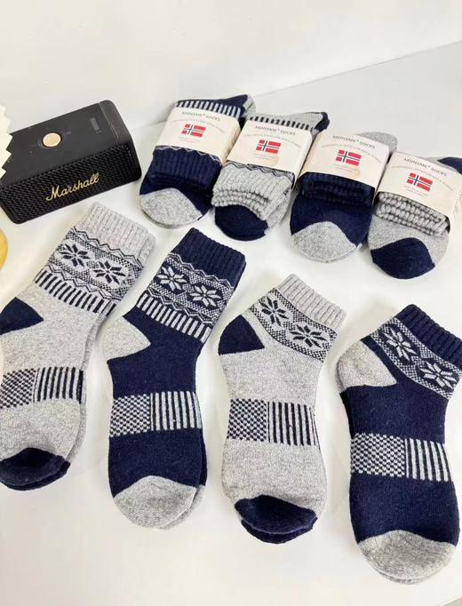 走挪威订单!35欧!一组4双 抗零下30度加厚情侣百搭羊毛袜冬新款 商品图2