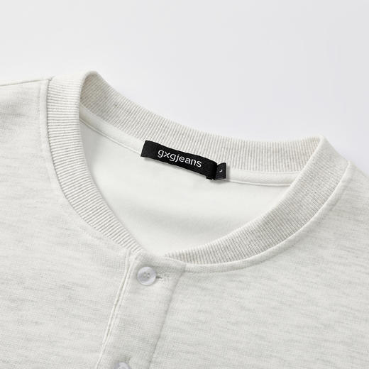 两粒扣半开襟男士卫衣25秋款舒适简约日常通勤校园青少年打底衫K&C 商品图7