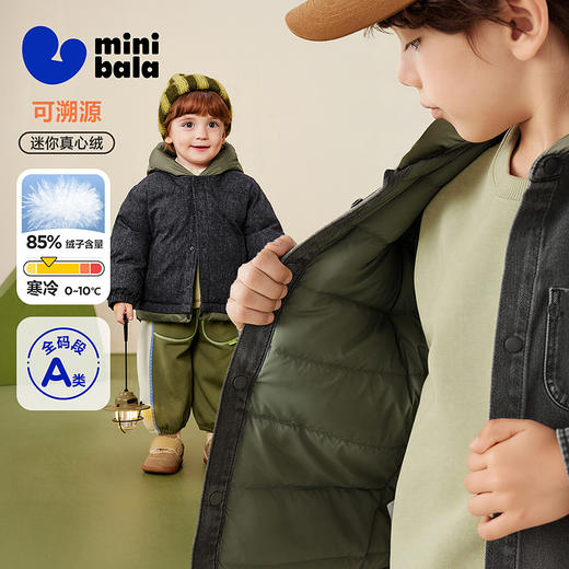 【真心绒】迷你巴拉男童羽绒服连帽可爱婴儿宝宝外套2025冬新品 商品图0