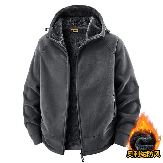 2025年新款秋冬季户外经典加绒夹克连帽简约潮流男士外套 商品图4