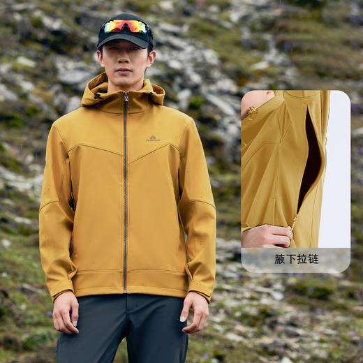 【海豹加绒软壳】拓路者户外软壳衣秋季新款男士连帽防风保暖拉链外套 商品图2
