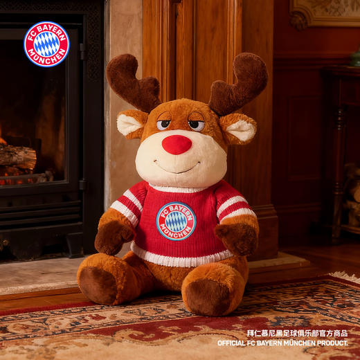 【官方正版】拜仁足球俱乐部丨麋鹿玩偶圣诞节氛围感毛绒周边球迷 商品图2