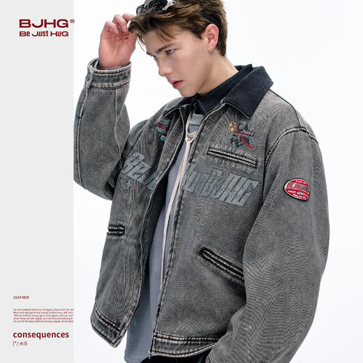 BJHG不计后果美式巴恩风夹克外套男士生款秋季卡其工装棒球服女式 商品图2