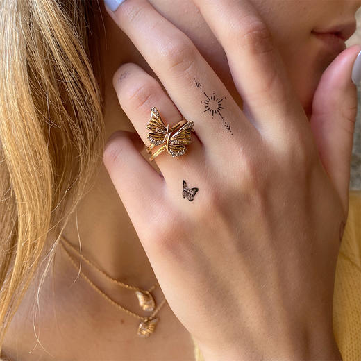 LHWINDSO 温莎珠宝   蝶影组合戒指 项链 商品图4