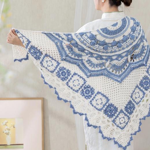 苏苏姐家青花玲珑披肩手工DIY编织钩针毛线团自制材料包 商品图3