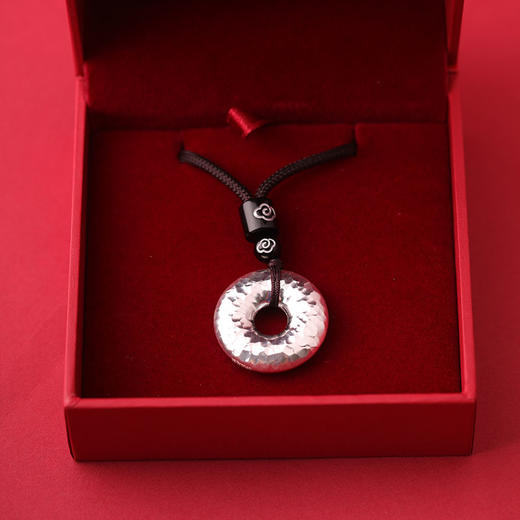 锤纹平安扣银吊坠 商品图4