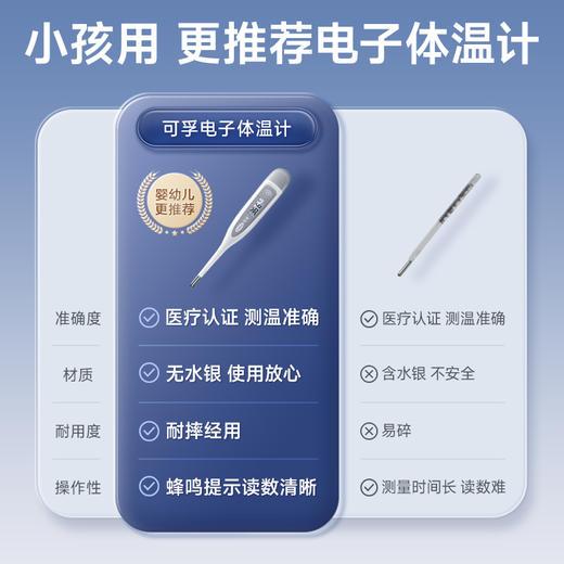 可孚医用电子体温计腋下口腔儿童婴儿温度家用专用测人体温高精准 商品图2