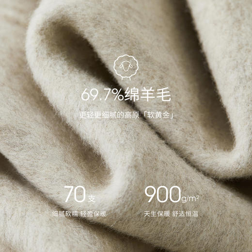 【内购】冬季绵羊毛中长款外套保暖轻盈御寒双面呢大衣-W44O56043 商品图3