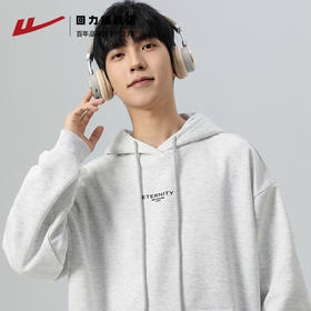 回力连帽卫衣男款新款秋季情侣重磅美式杏色休闲宽松帽衫男士外套