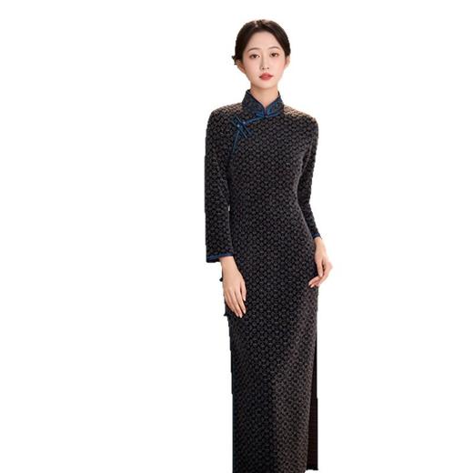 SKY 5825361旗袍时尚显瘦复古国风宴会长袖旗袍 商品图4