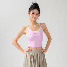 跃牌【瑜堂系列】新款撞色条运动背心固定胸垫工型美背防震聚拢运动瑜伽文胸JYMB071