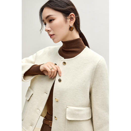 【内购】阿拉善高原软黄金绵羊毛小个子毛呢外套新品-W44O56000 商品图1
