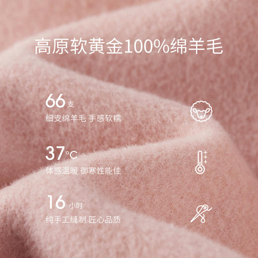 【内购】【100%绵羊毛】英伦学院风翻领皮袢不规则下摆厚保暖双面呢外套-W54OG3693X 商品图4