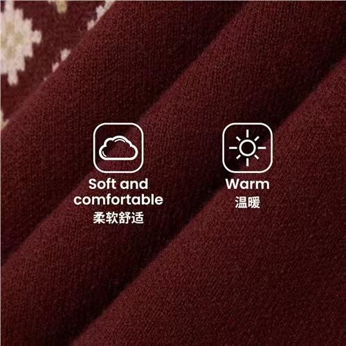 佐丹奴女装25年混纺北极绒纱费尔岛缇花节日感圆领毛衣05355620 商品图3