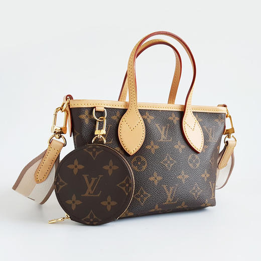 【95新】LV路易威登Neverfull系列M46705老花奶茶色宽肩带Neverfull BB购物袋手提单肩包061125NJS32 商品图3