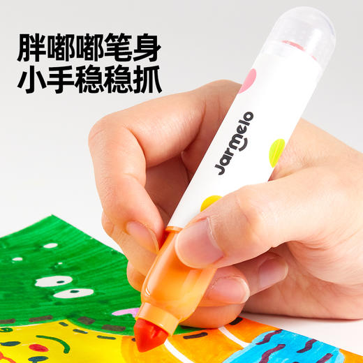 美乐童年巨可洗印章水彩笔儿童可水洗无毒安全小学生幼儿园专用美术绘画套装画画工具涂鸦水溶性6色水性画笔 商品图6