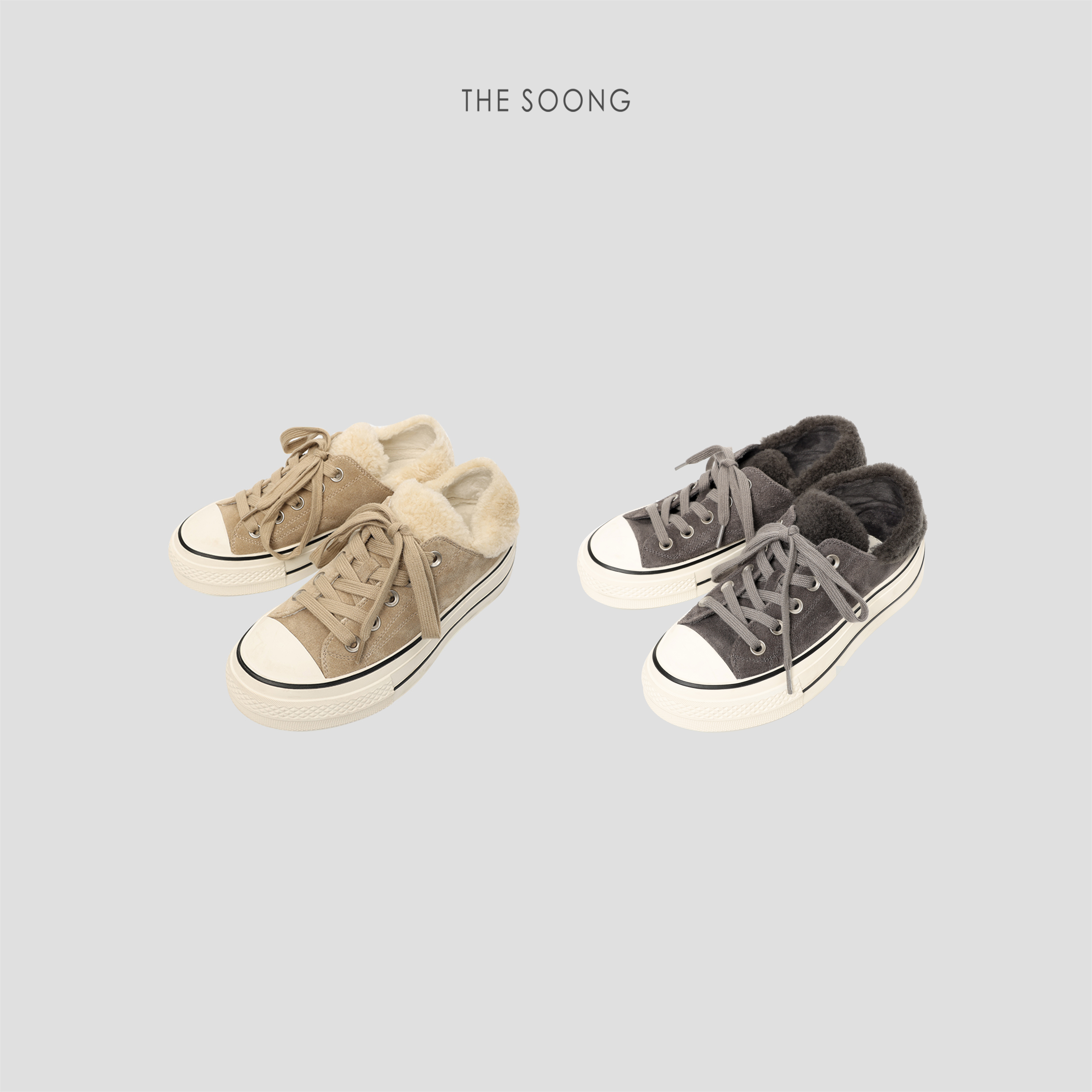 THESOONG"毛绒帆布鞋"经典水洗牛反绒羊毛内里百搭帆布鞋WXZ8056