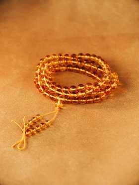 元和堂迷罗 虫珀108颗 珠径0.9cm【器悟雅玩】