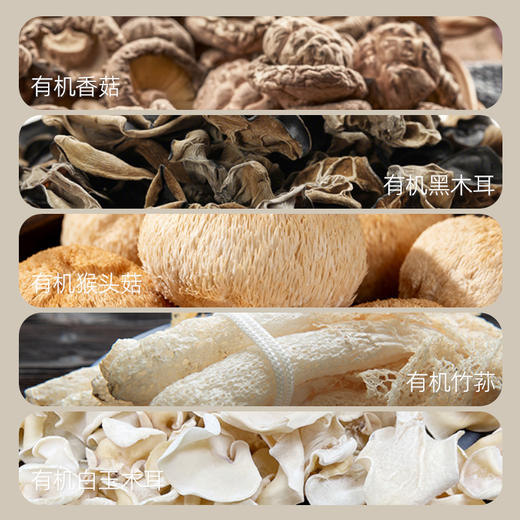 神农唛精选有机菌菇礼盒 山珍猴头菇竹荪节日送礼615g 商品图3