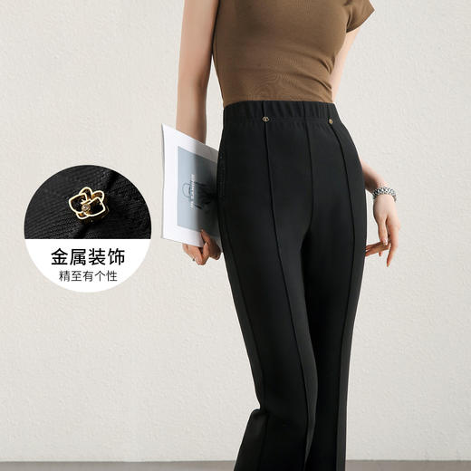 【内购】飒美利落气质通勤OL显瘦时髦复古高腰显瘦微嗽长裤-153KE4653X 商品图3