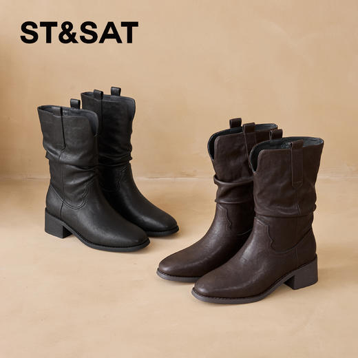 【绒里可选】星期六西部风时髦堆堆靴SSD4116CR0/SSD4118CUU 商品图2