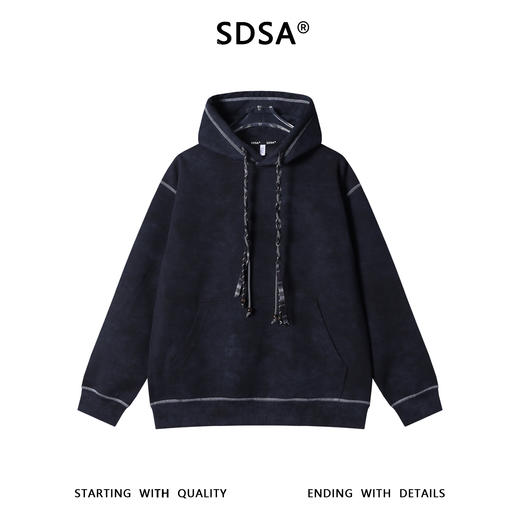 WY1356SDSA男士秋冬新款痞帅男装韩版简约扎染缝线连帽卫衣宽松情侣百搭 商品图1