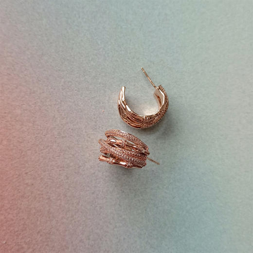 LHWINDSO 温莎珠宝    交织穹顶竹节耳环 商品图1