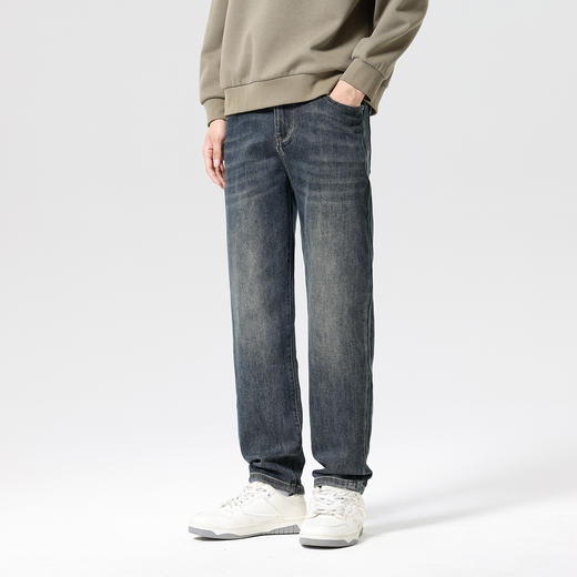 经典款男士直筒牛仔裤2025秋款潮流百搭校园通勤青少年长裤K&C 商品图1