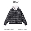 25178SDSA秋冬新款痞帅男装简约撞色格纹刺绣字母拉链连帽棉服重工百搭 商品缩略图1