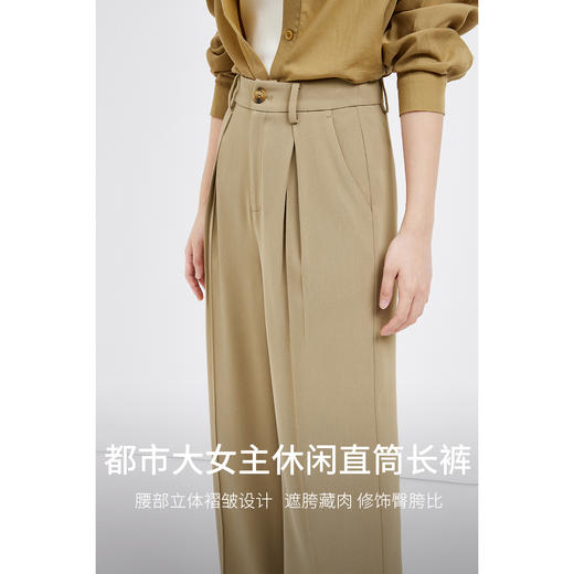 【内购】【时尚通勤休闲裤】时尚通勤休闲裤腰头一粒扣对称插袋直筒长裤-151K58963X 商品图1