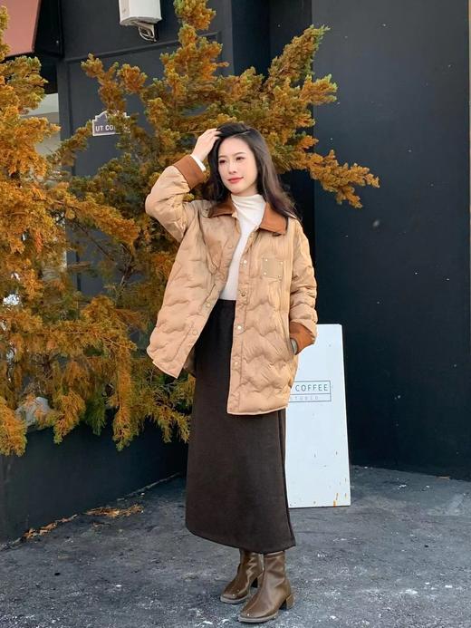 【百图lulu定制】【沙丘鹅绒服】90白鹅绒 一手长款 小个子显高 麂皮翻领保暖 鹅绒服 商品图5