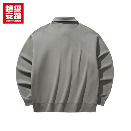 超级安踏男子复古学院风POLO领卫衣秋运动休闲长袖上衣152548702U 商品图3