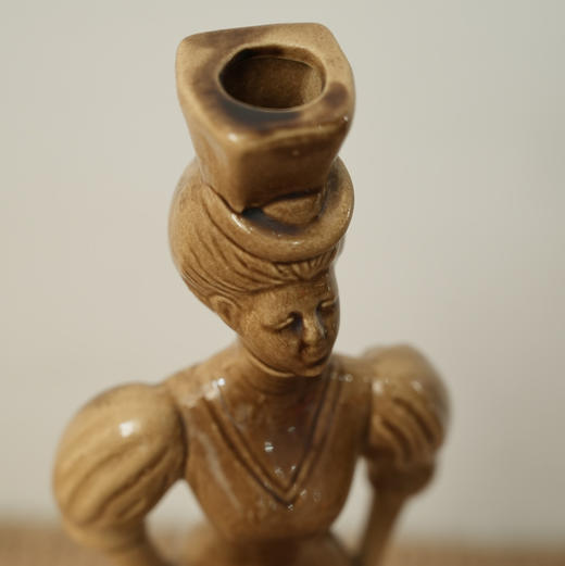 Victoria Lady中古陶瓷雕塑烛台 AU266 商品图1