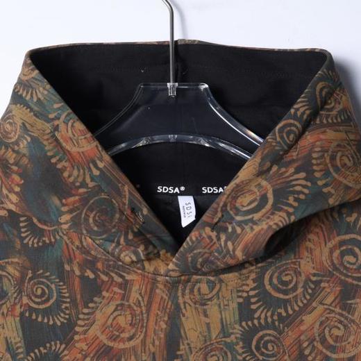 SDSA男士秋冬新款痞帅男装潮牌撞色抽象设计连帽卫衣百搭时尚上衣 商品图1