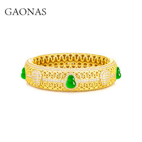 GAONAS高纳仕  古韵今风 中式贵气金色手镯11646SGO