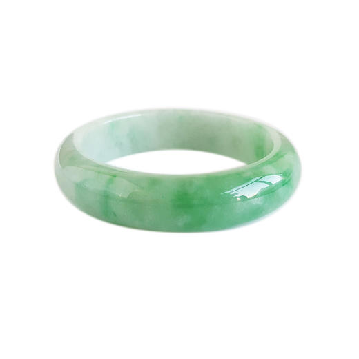 【天然正品】天然正桩细腻无纹裂细豆种飘阳绿54号翡翠手镯050425AH31 商品图0