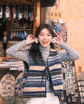 费尔岛Vintage毛茸茸复古氛围感百搭马甲