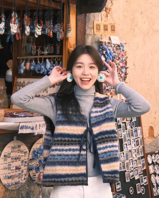 费尔岛Vintage毛茸茸复古氛围感百搭马甲 商品图0