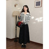 鹿向南「里费小岛」杏黑条纹长袖毛衣女秋冬季小众时尚外搭上衣女 商品缩略图2