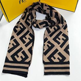 优选丨【礼盒礼袋】FENDI芬迪FF图案印花围巾 香港直邮